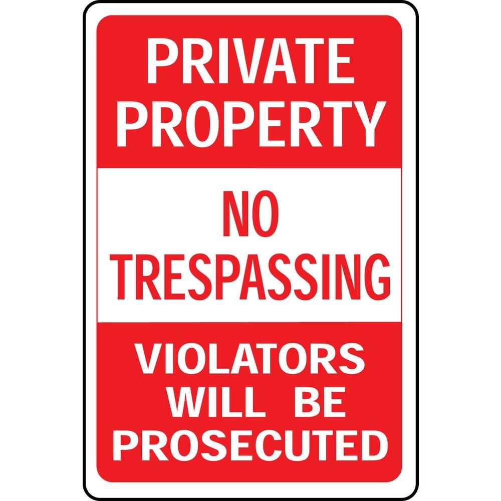 HY KO 18 In X 12 In Aluminum Private Property No Trespassing Sign HW   Hy Ko Stock Signs Hw 45 64 1000 