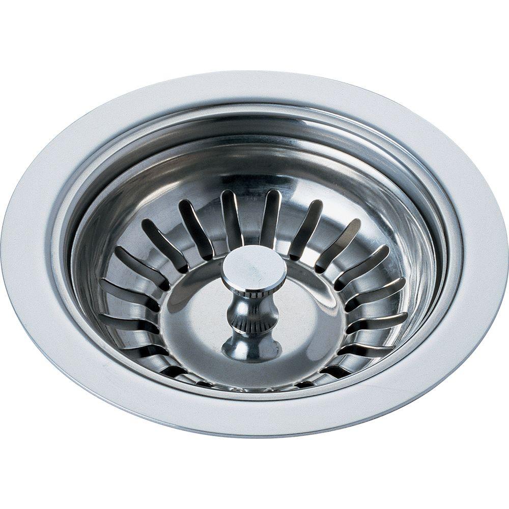 Delta Classic Kitchen 4 inch Sink Flange and Strainer in Chrome by Delta