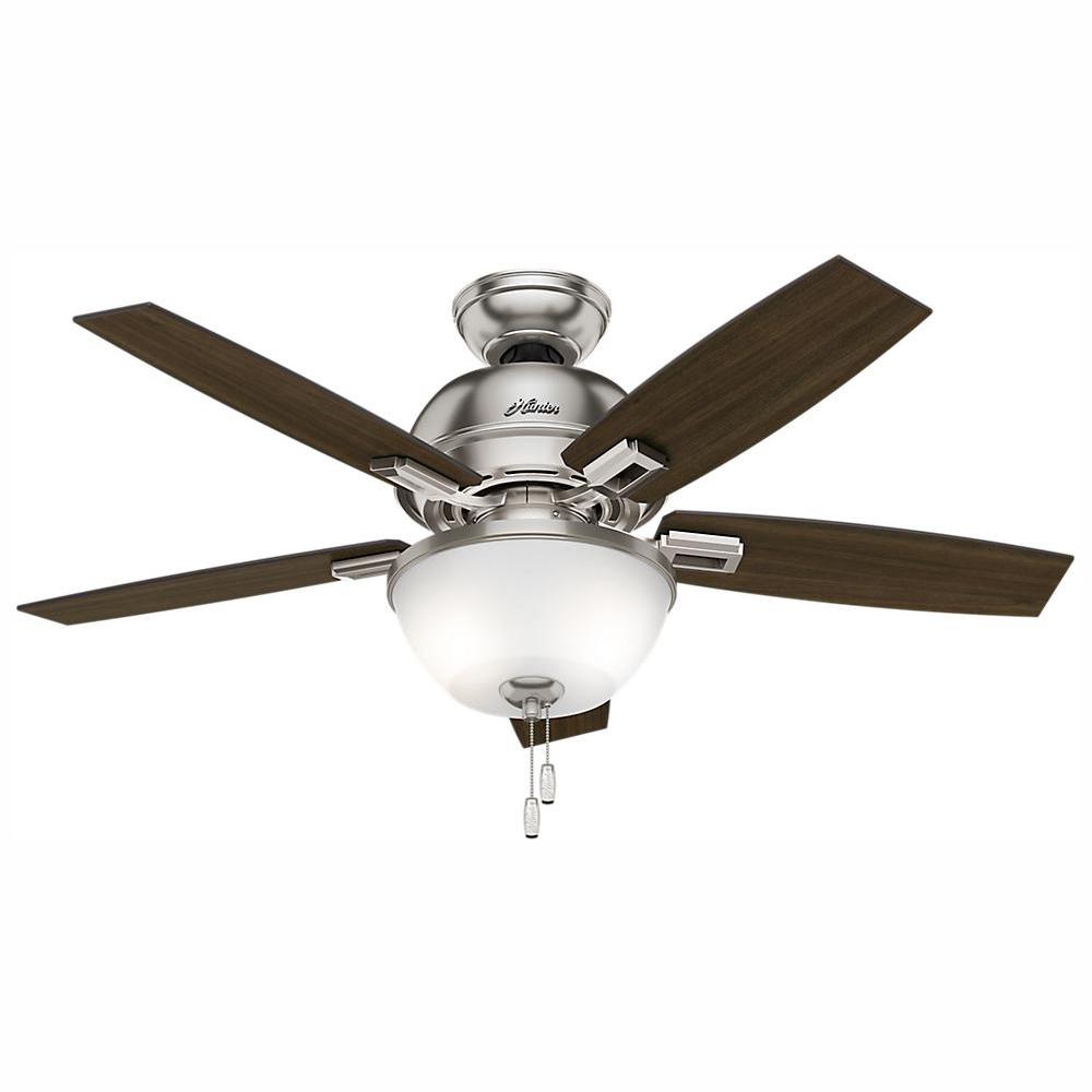 Hunter Donegan 44 In Led Indoor Brushed Nickel Ceiling Fan With