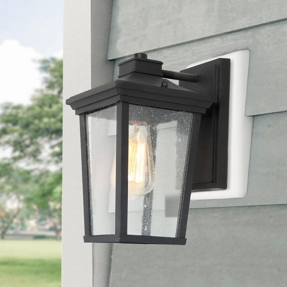 Lnc 1 Light Black 11 In H Square Patio, Led Decorative Outdoor Wall Lights