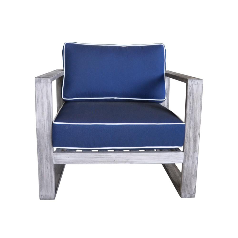 Courtyard Casual Driftwood Gray Teak Modern North Shore Outdoor Club Chair With Cushions Loveseats Patio Lawn Garden Fcteutonia05 De