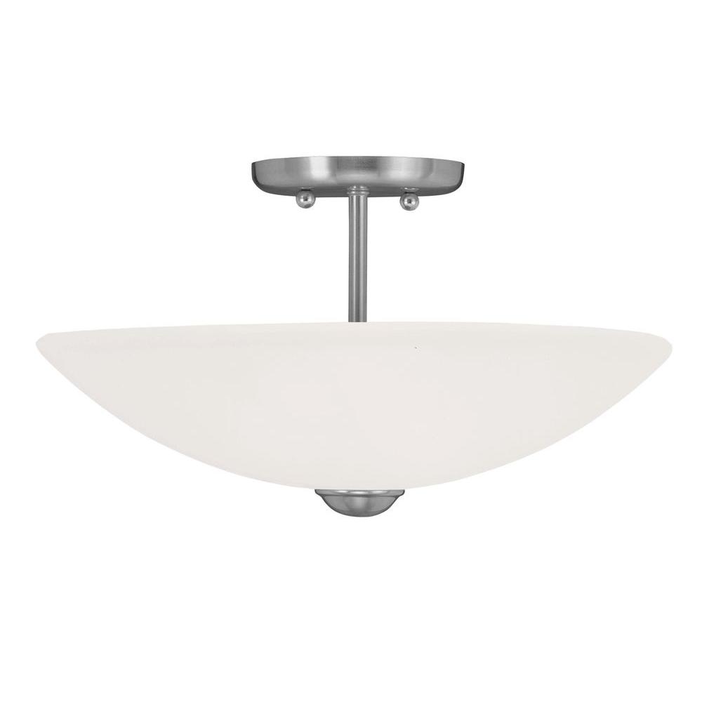 Livex Lighting Providence 2Light Ceiling Brushed Nickel Incandescent