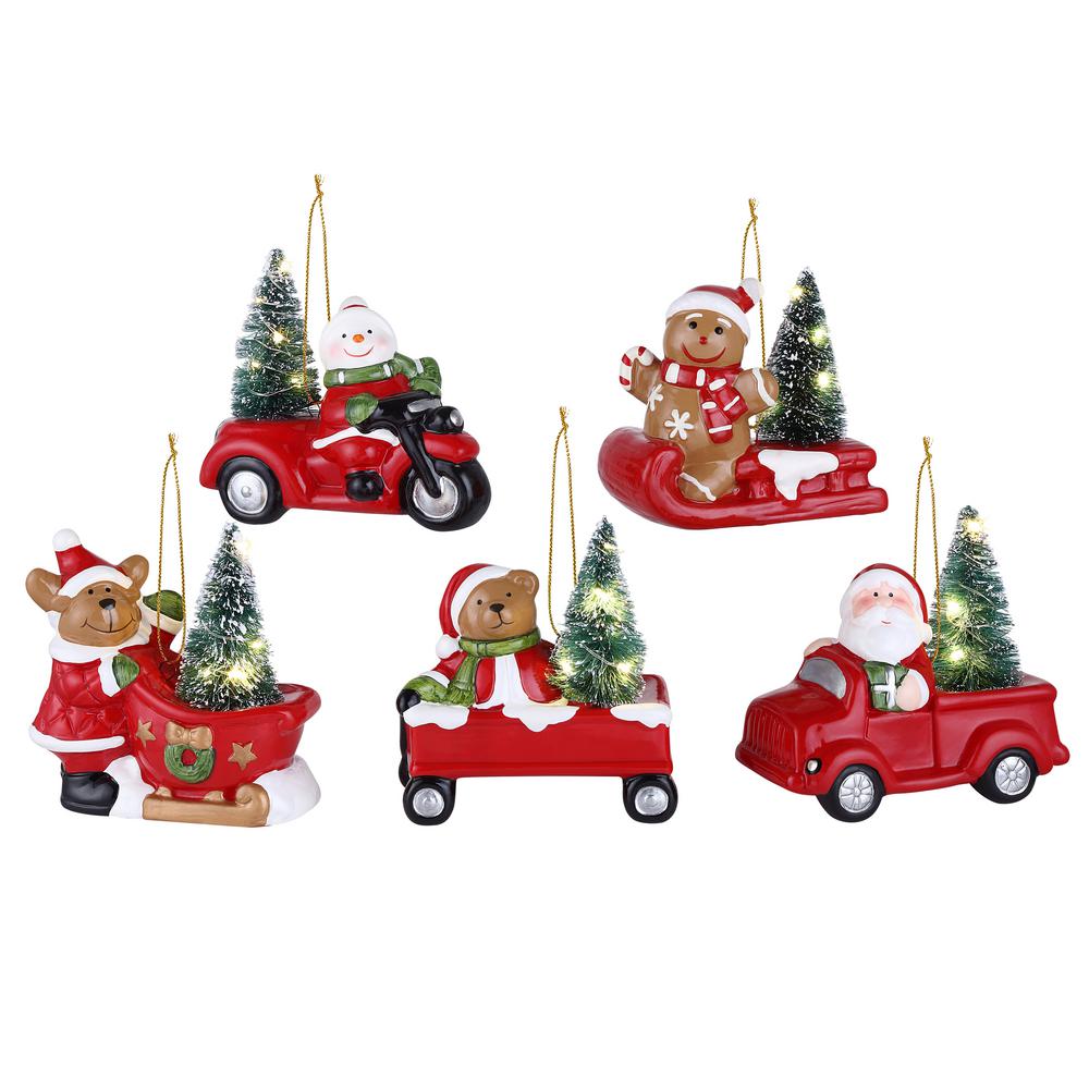 UPC 051053184636 product image for Mr. Christmas 5 in. Lit Vehicle Ornaments (Set of 5) | upcitemdb.com