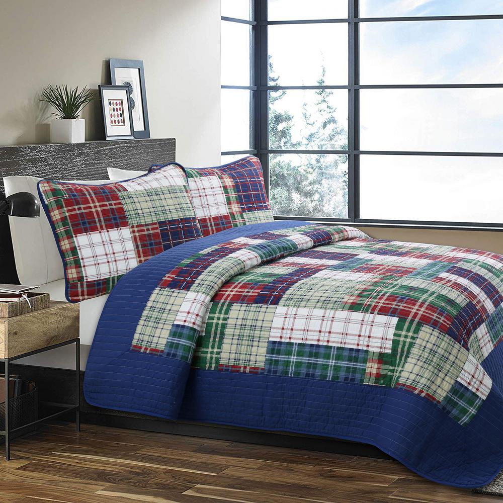 Cozy Line Home Fashions Spring Fling Tartan Plaid Square Patchwork 2