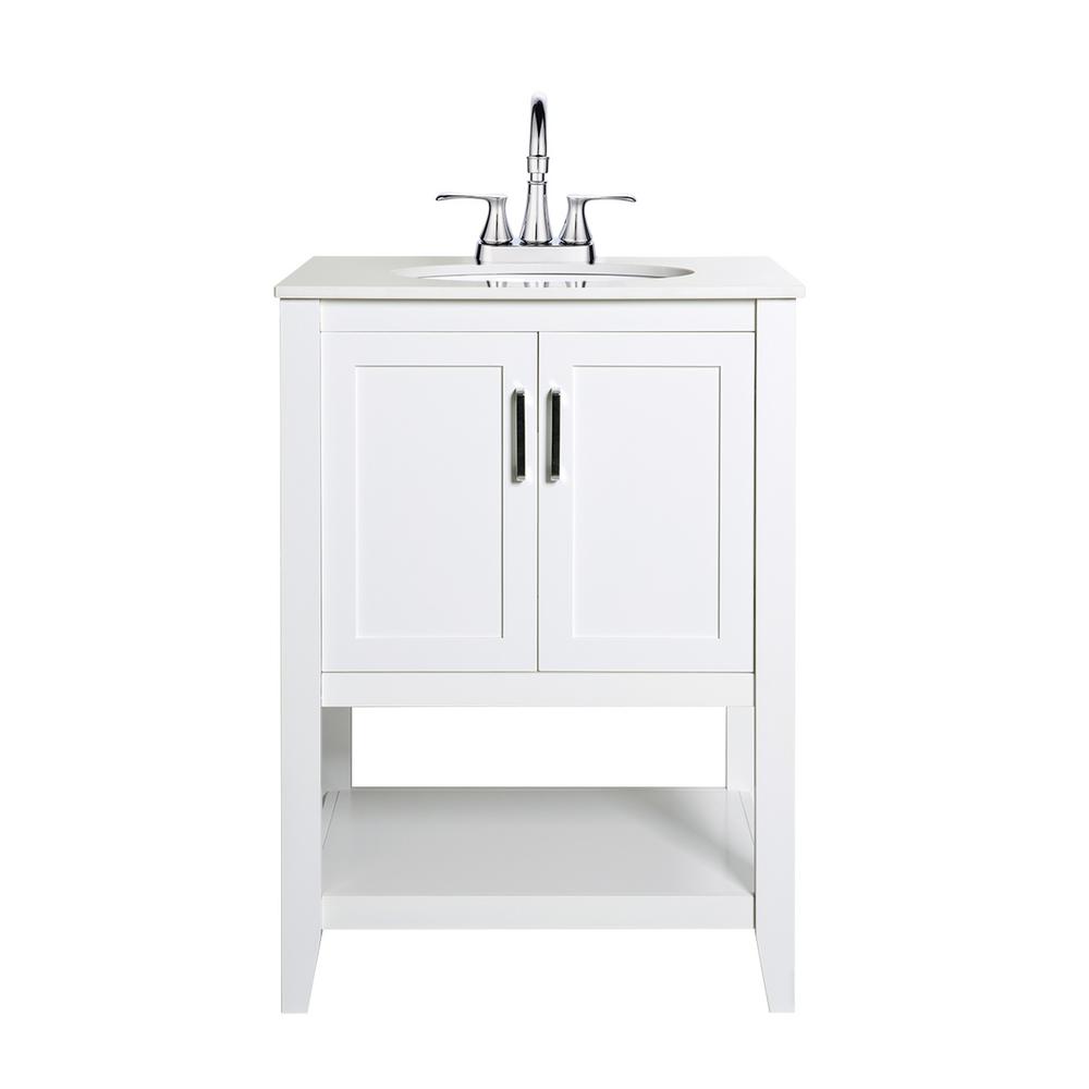 Glacier Bay 24 in. W Vanity in Golden Pecan with AB Engineered