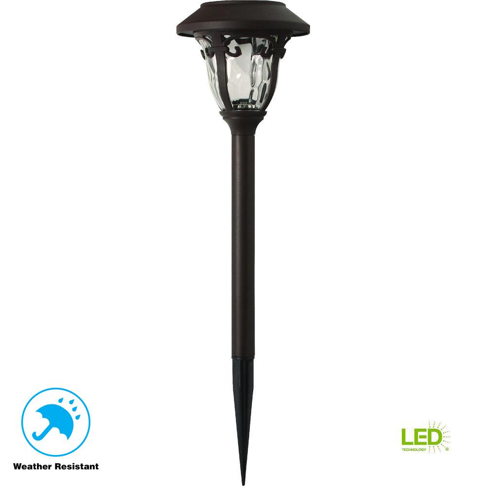 Solar Landscape Lighting Outdoor The Home Depot Solar Bronze Outdoor Integrated Led