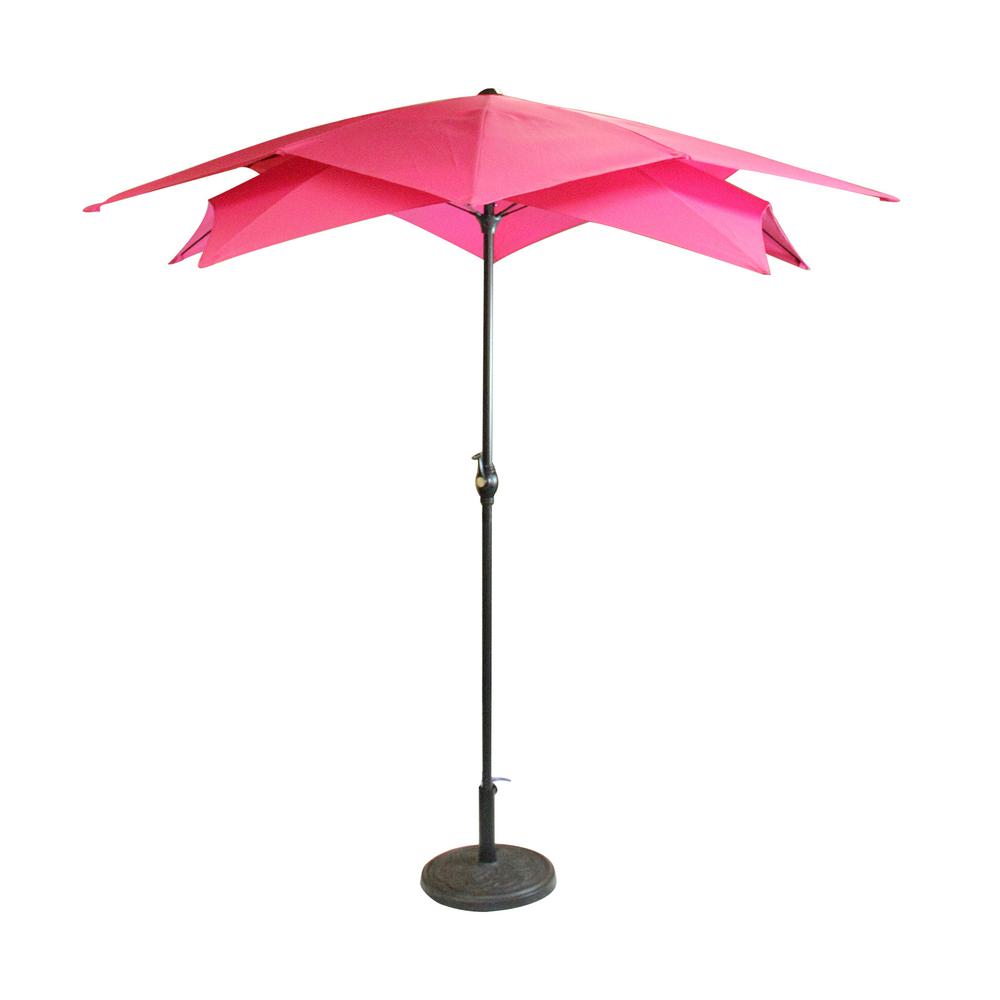 Northlight 8 85 Ft Lotus Outdoor Patio Market Umbrella In Pink With Hand Crank 34219513 The Home Depot