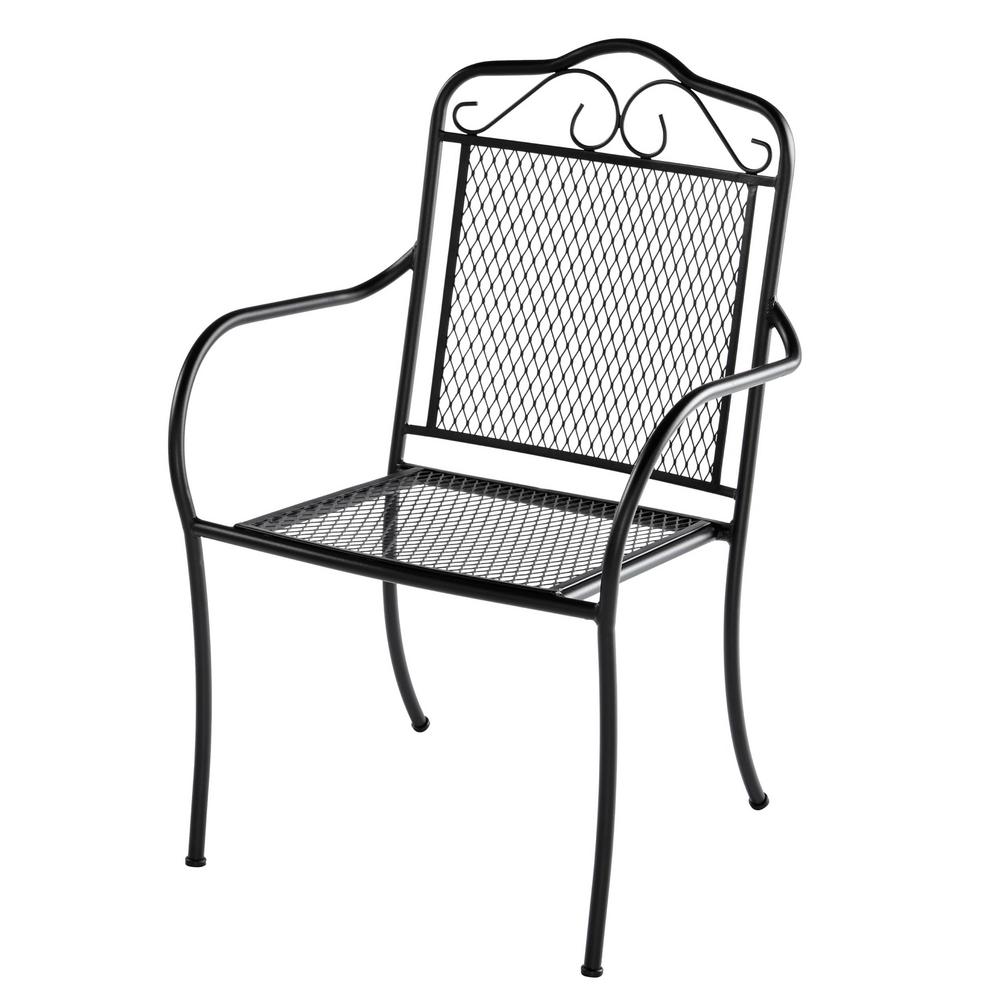 Hampton Bay Nantucket Stationary Metal Outdoor Patio Dining Chair 8330700 2005157 The Home Depot