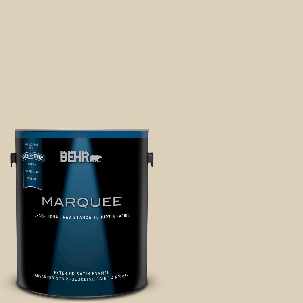 Behr Marquee 1 Gal Bwc 26 Stucco Tan Satin Enamel Exterior Paint Behr Marquee 1 Gal Bwc 26 Stucco Tan Satin Enamel Exterior Paint