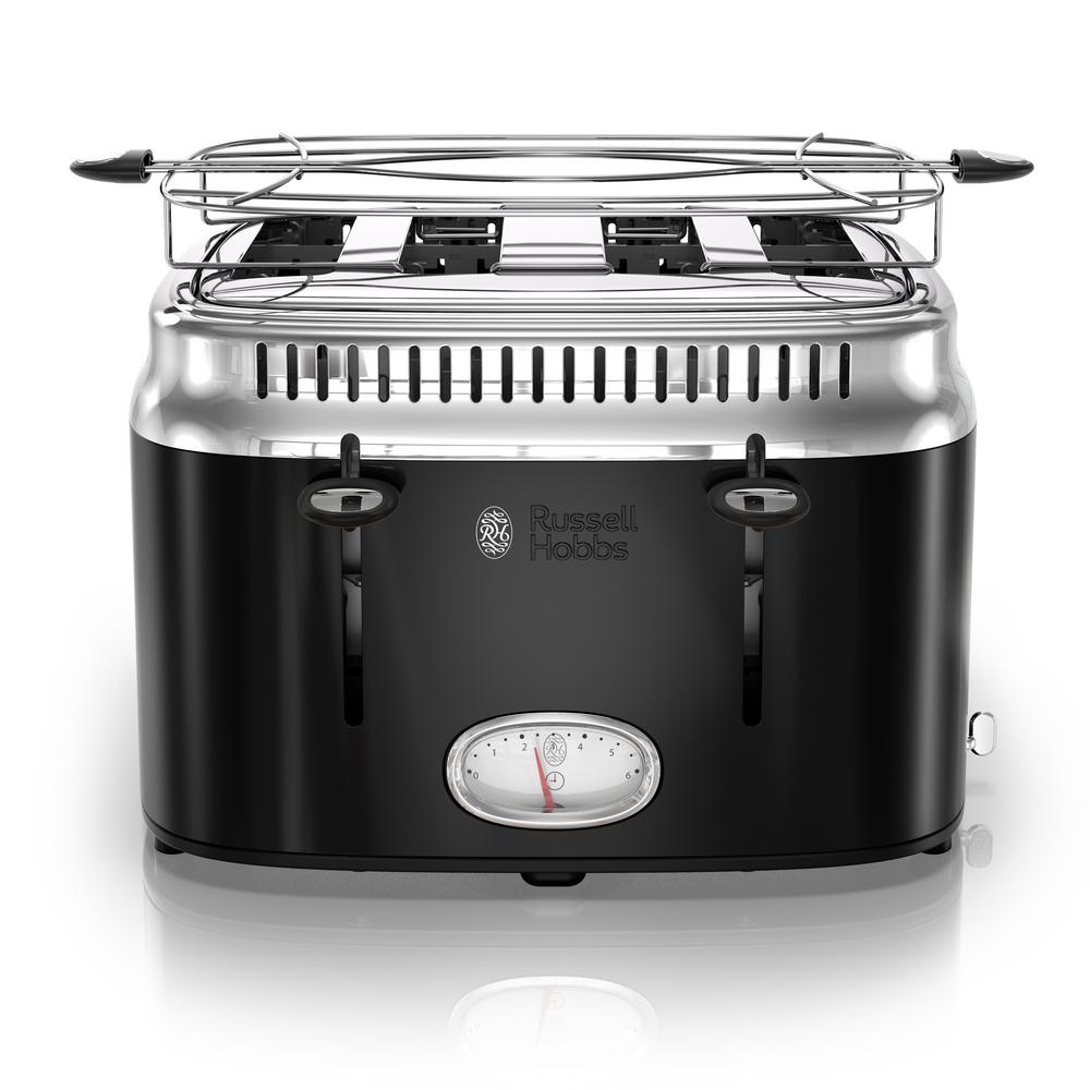 Russell Hobbs Retro Style 4Slice Black Stainless Steel Toaster with