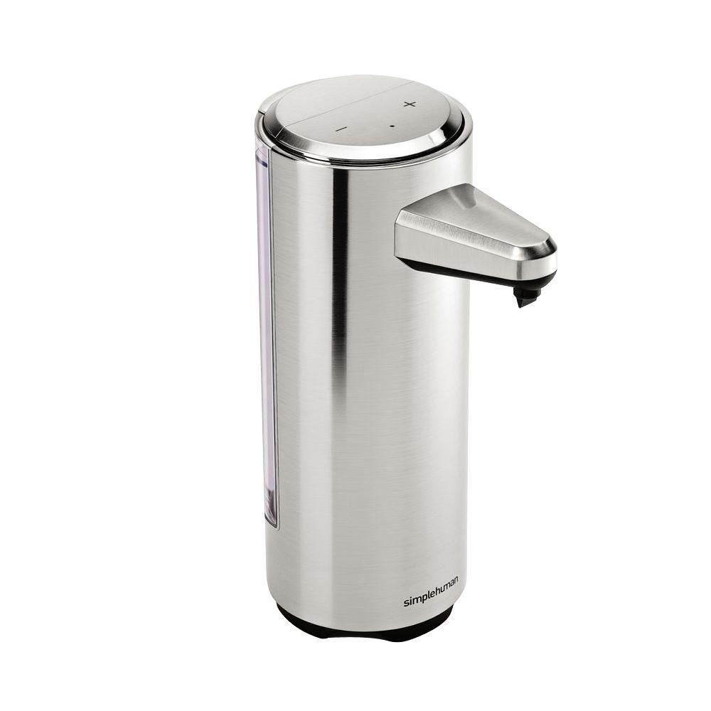 Simplehuman 8 Fl Oz Rechargeable Sensor Soap Pump In Brushed Nickel St1034 The Home Depot 0570