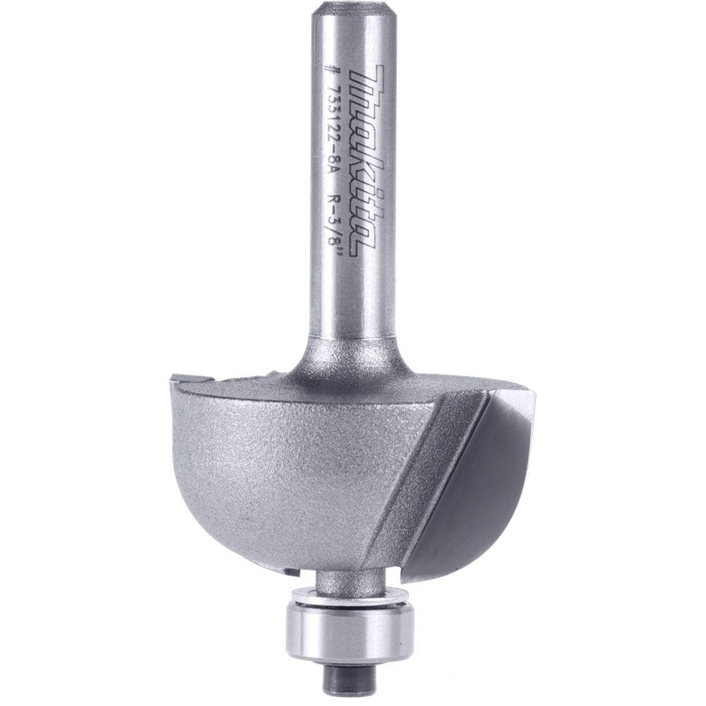 Makita 3/8 in. Carbide-Tipped 2-Flute Cove Router Bit with 1/4 in