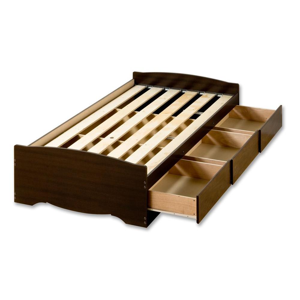 Prepac Fremont Twin Xl Wood Storage Bed Ebx 4105 K The Home Depot Prepac Fremont Twin Xl Wood Storage Bed