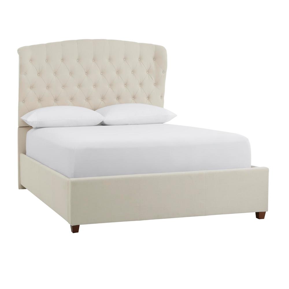 Home Decorators Collection Cecilia Ivory Upholstered King Bed With 