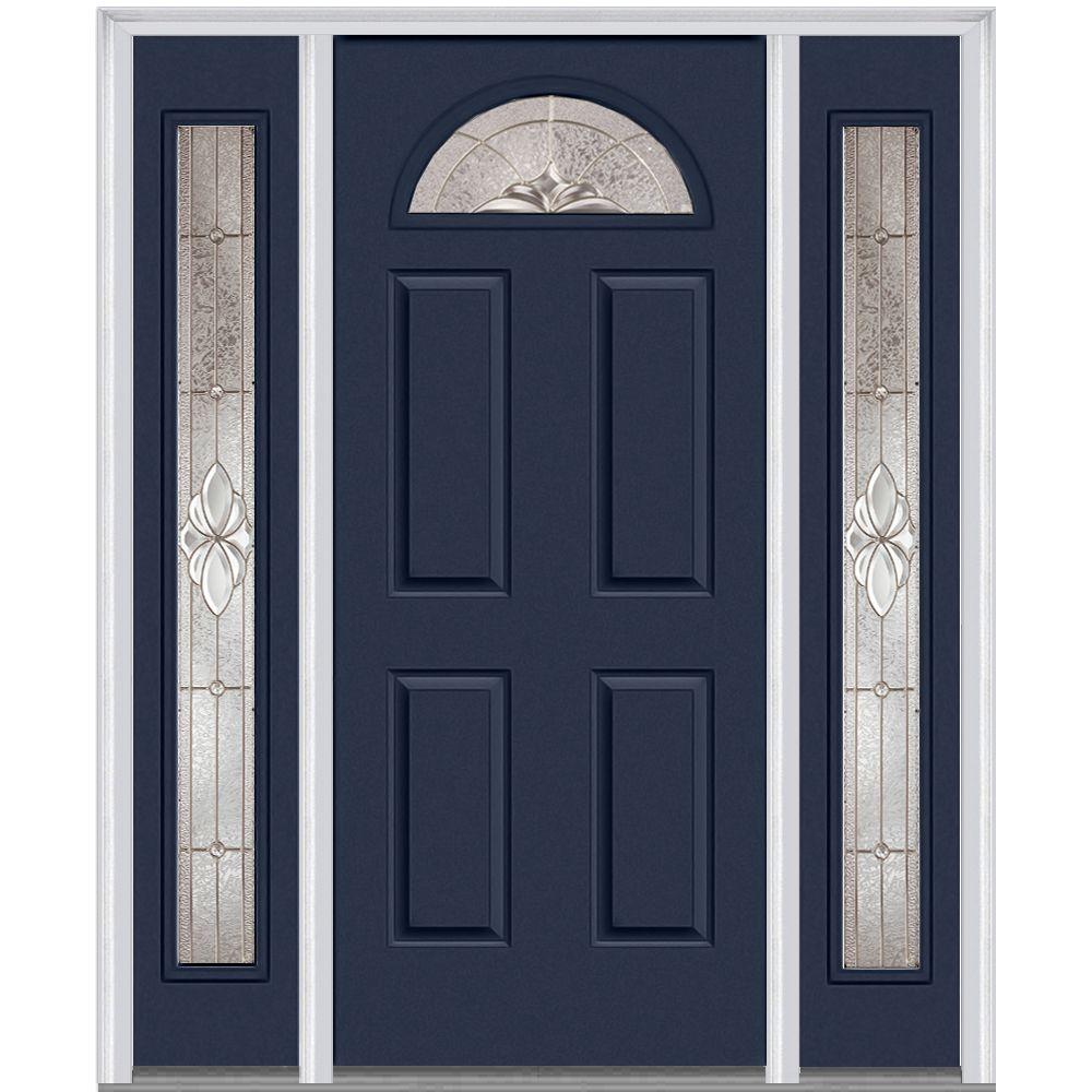 4 Panel 1 Lite Doors With Gl Steel The Home Depot Heirloom Master Right Hand Inswing 1 4