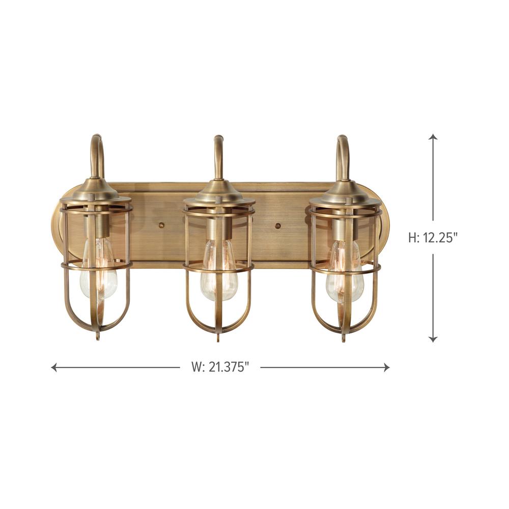 Feiss Urban Renewal 3 Light Dark Antique Br Vanity 3 Light Dark Antique Br Vanity