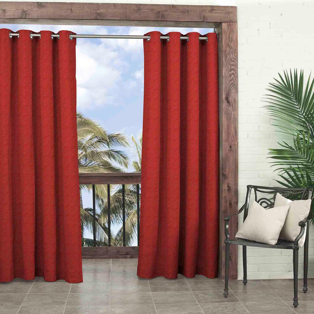 Parasol Key Largo Indoor/Outdoor Window Curtain Panel in Chili - 52 in