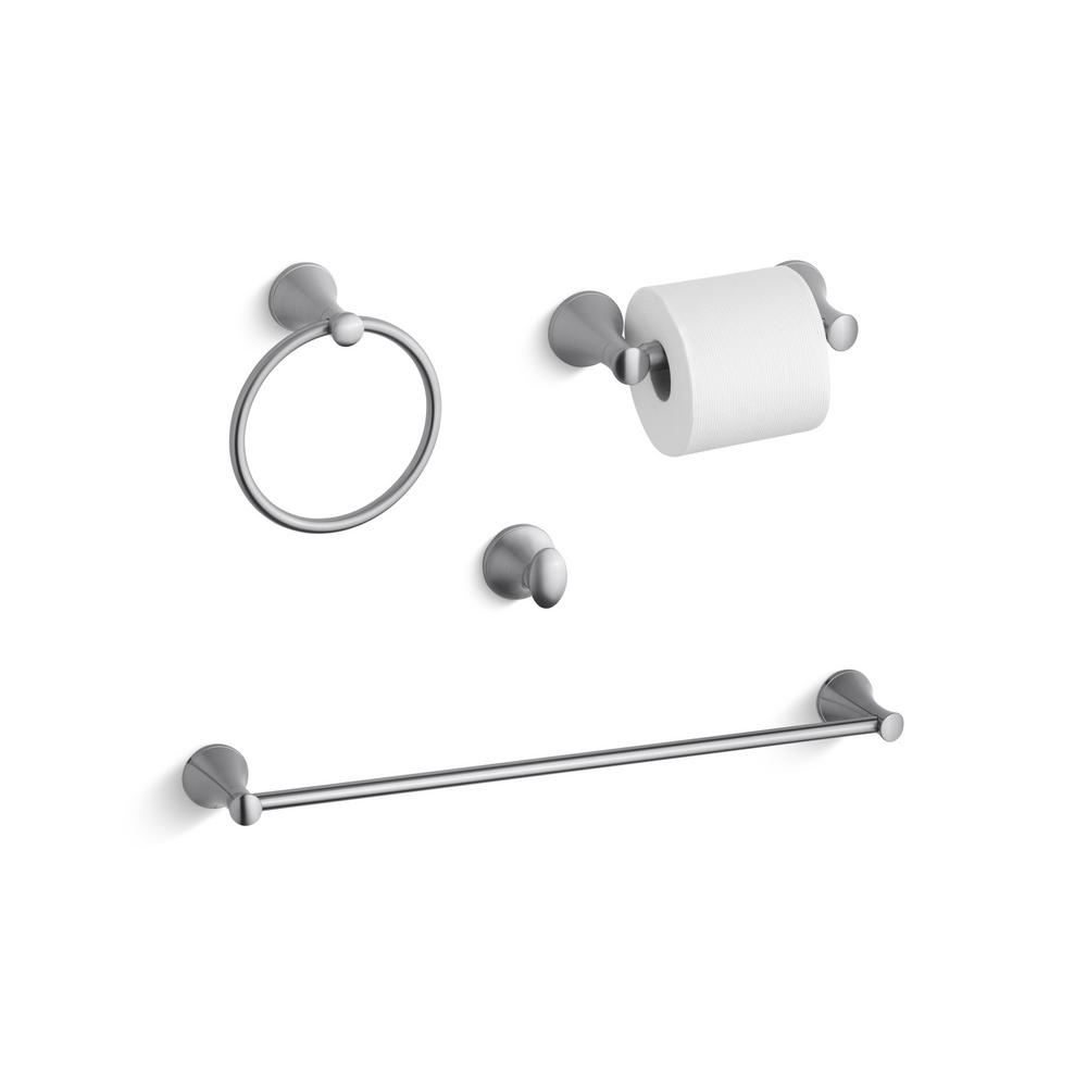 KOHLER Coralais 4-Piece Bath Hardware Set in Brushed Chrome-13431G453