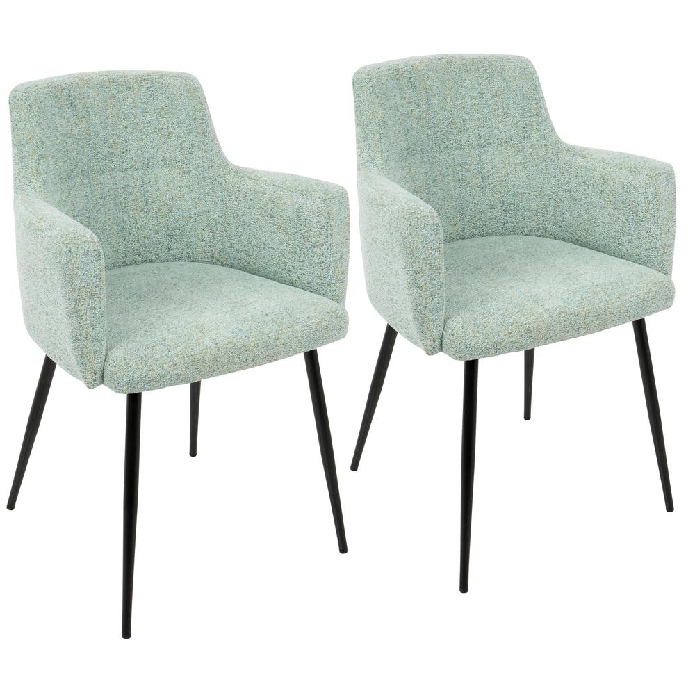 Lumisource Andrew Contemporary Light Green Dining/Accent Chair (Set of