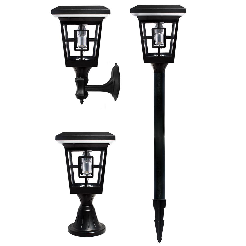 Westinghouse Solar Outdoor Lighting The Home Depot Luna Black Outdoor Integrated Led Landscape Solar Path Light With 3