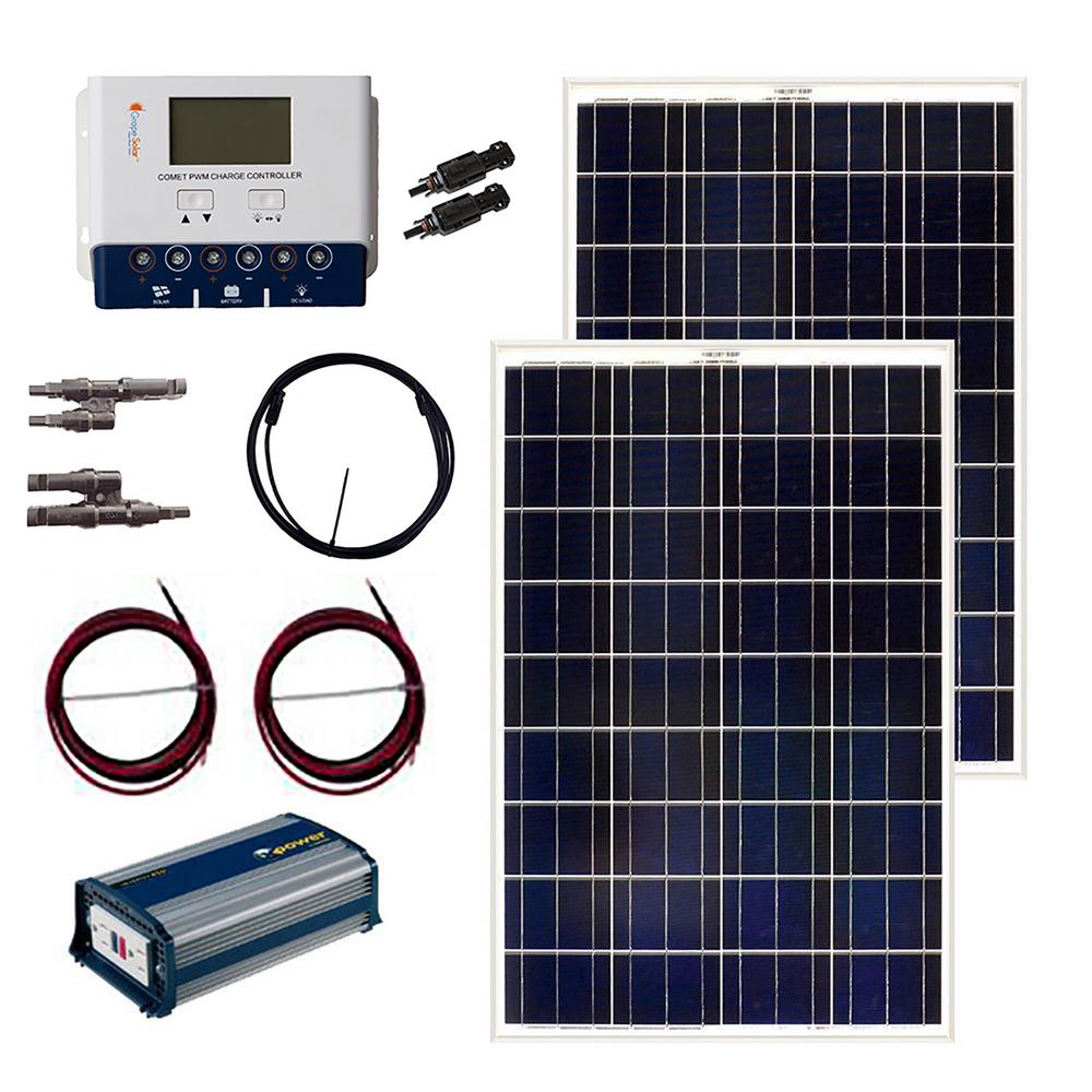 Grape Solar Solar Panel Kit 200W OffGrid 600 WattHours Crystalline Solar Cell 817732012276 eBay