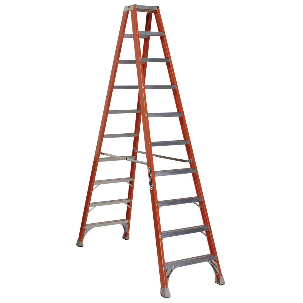 Louisville Ladder 10 ft. Fiberglass Twin Step Ladder with 300 lbs. Load Capacity... by Louisville Ladder