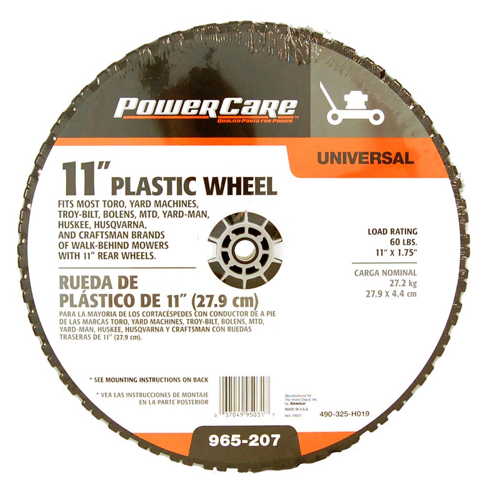 Photo 1 of 11 in. x 1.75 in. Universal Plastic Wheel for Lawn Mowers