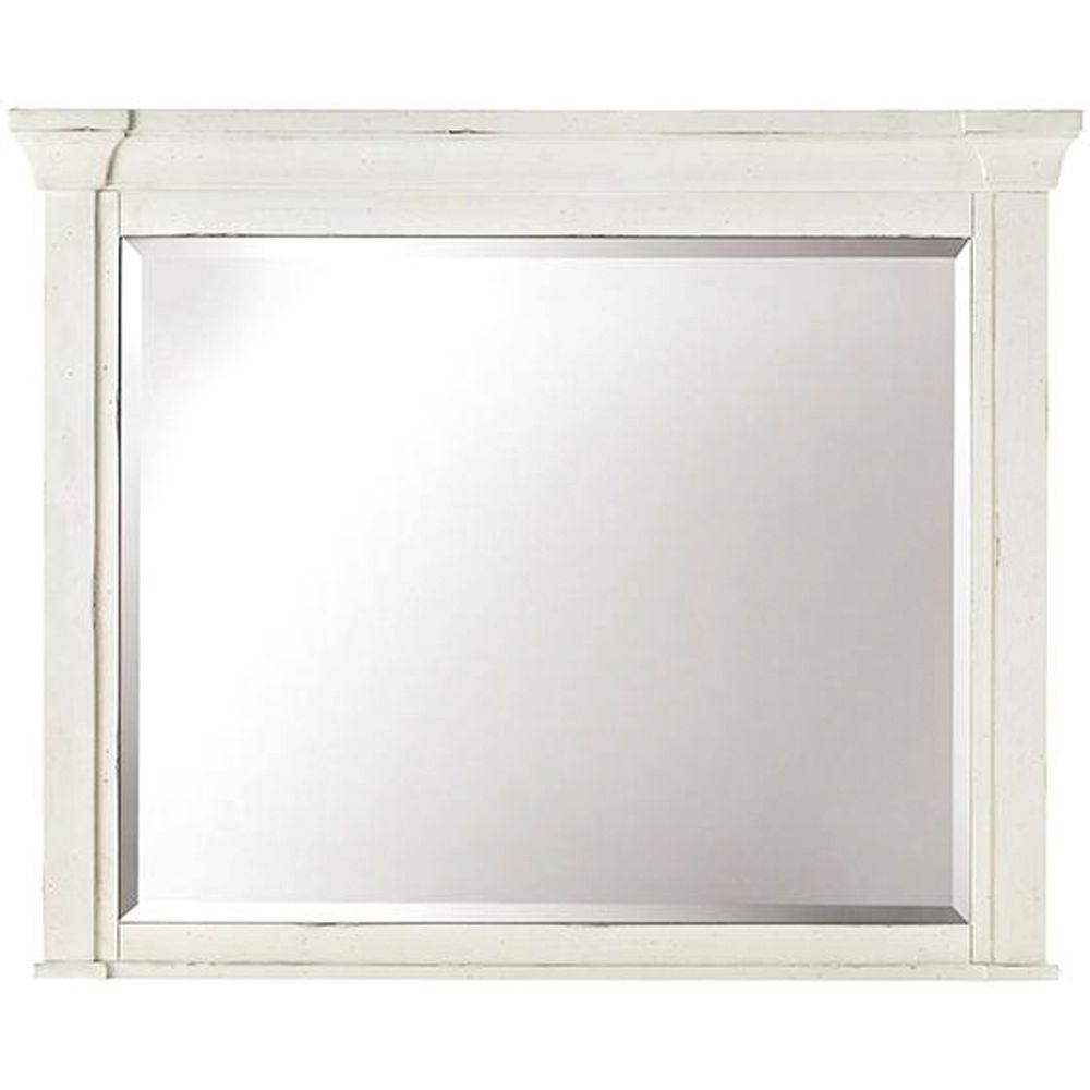 Unbranded Bridgeport 37 In X 46 Antique White Framed Mirror Unbranded Bridgeport 37 In X 46 Antique White Framed Mirror