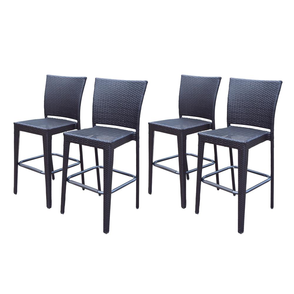 Elite Wicker Outdoor Bar Stool 4 Pack Hd90054 Bc4 Cf The Home Depot Internet 303749743 Elite Wicker Outdoor Bar Stool