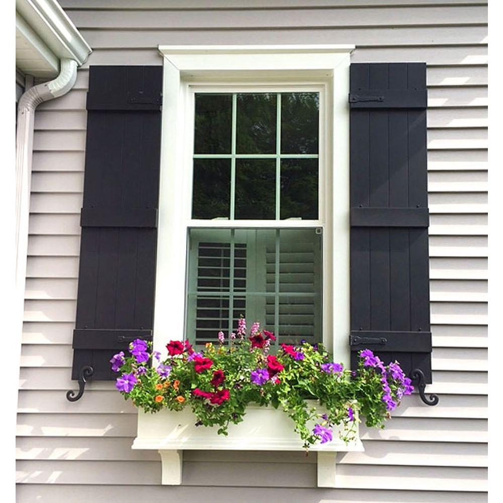 14 x 80 010 Musket Brown 1 Pair Mid America Board and Batten 14 4 Board Joined Vinyl Standard Shutter
