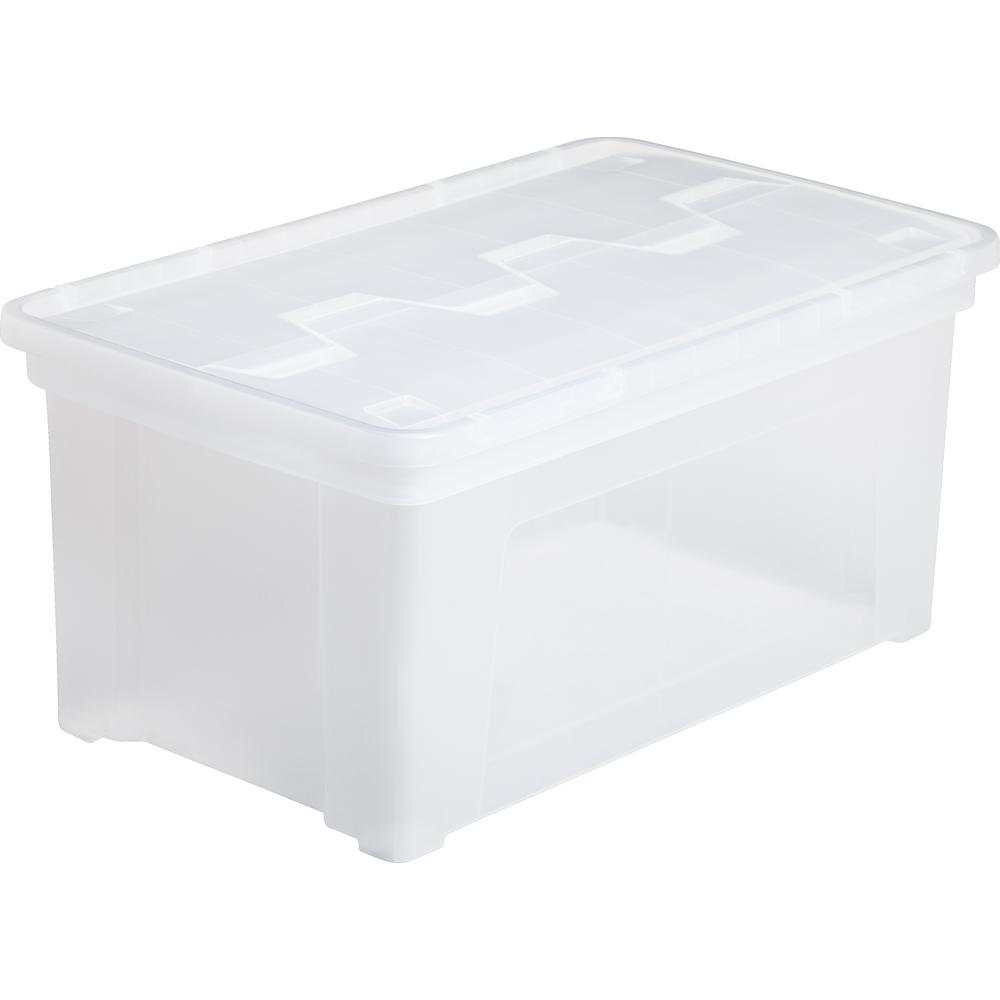 clear tote with hinged lid