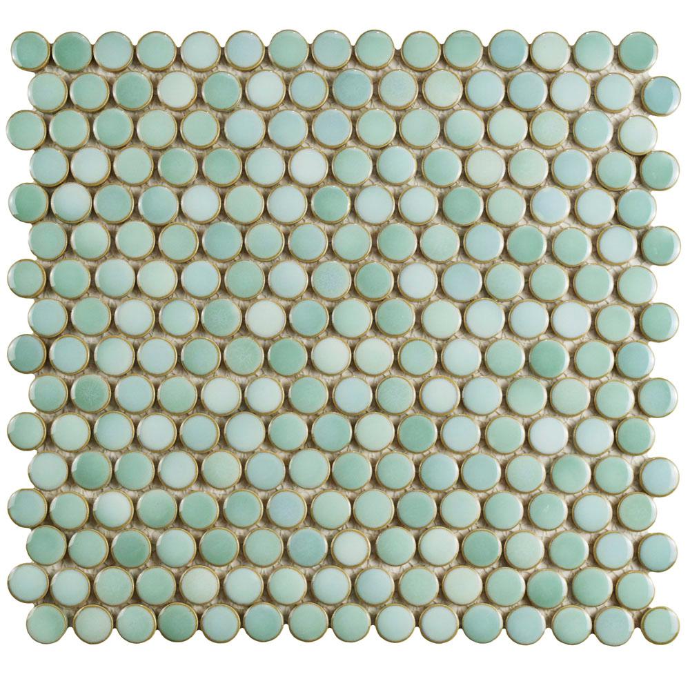 Merola Tile Hudson Penny Round Mint Green 12 In X 5 8 Mm Merola Tile Hudson Penny Round Mint Green 12 In X 5 8