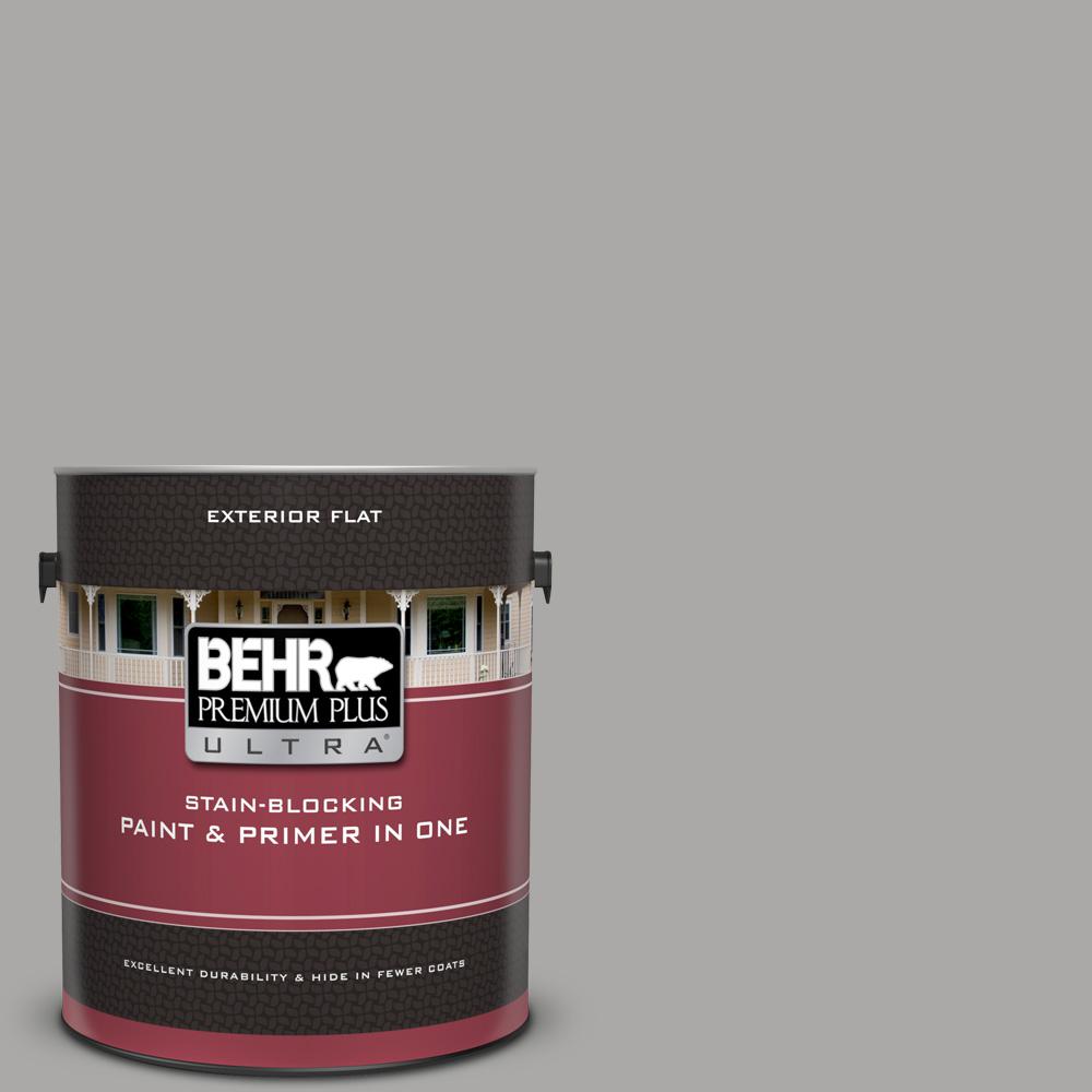BEHR Premium Plus Ultra 1 gal. PPU1814 Cathedral Gray Flat Exterior