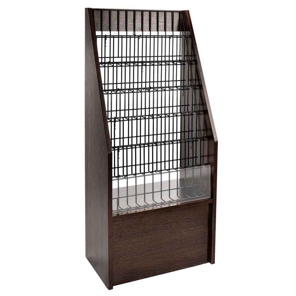 AdirOffice Wooden Free Black Standing 6Tier Display Literature