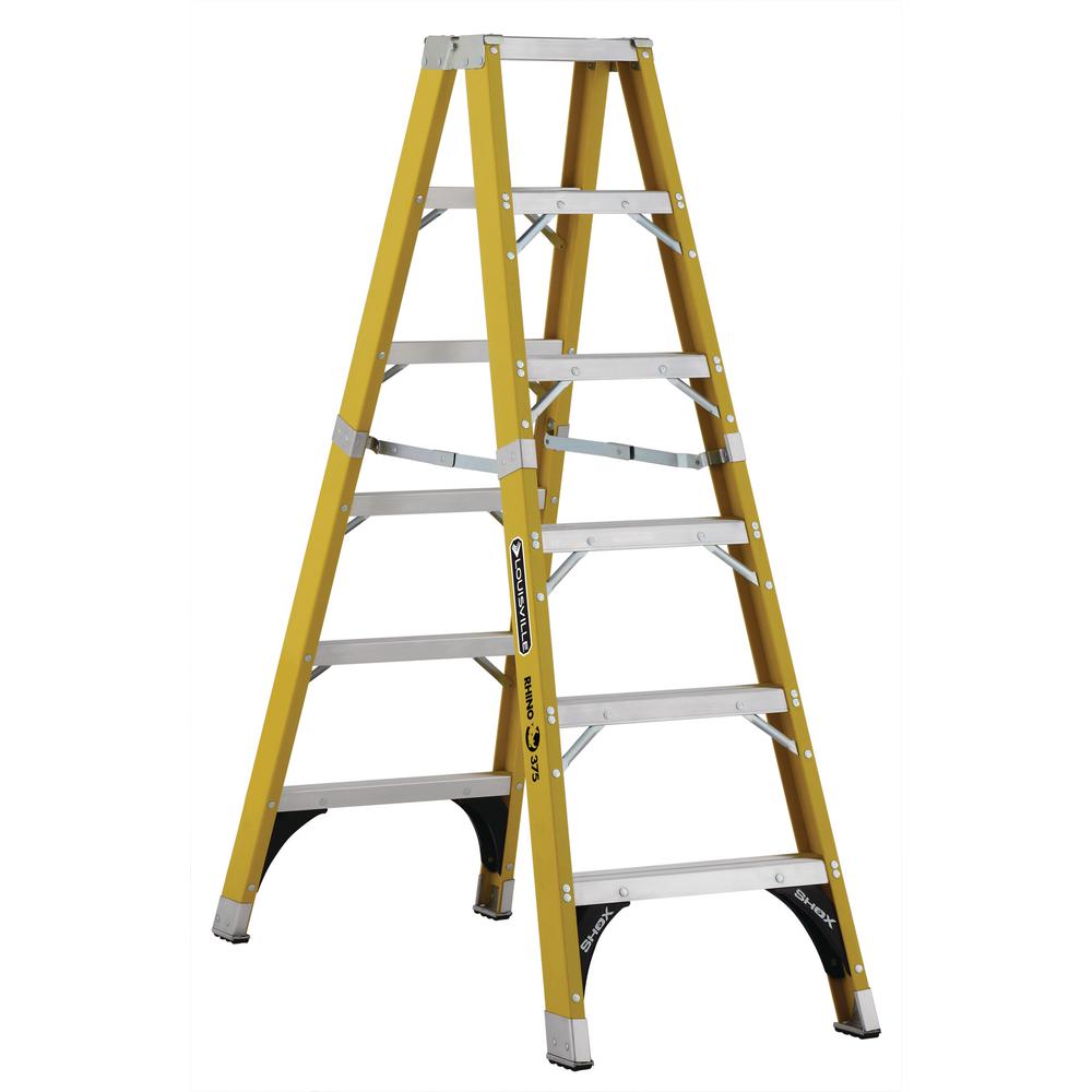 Louisville Ladder 6 ft. Fiberglass Twin Step Ladder with 375 lbs. Load Capacity... by Louisville Ladder