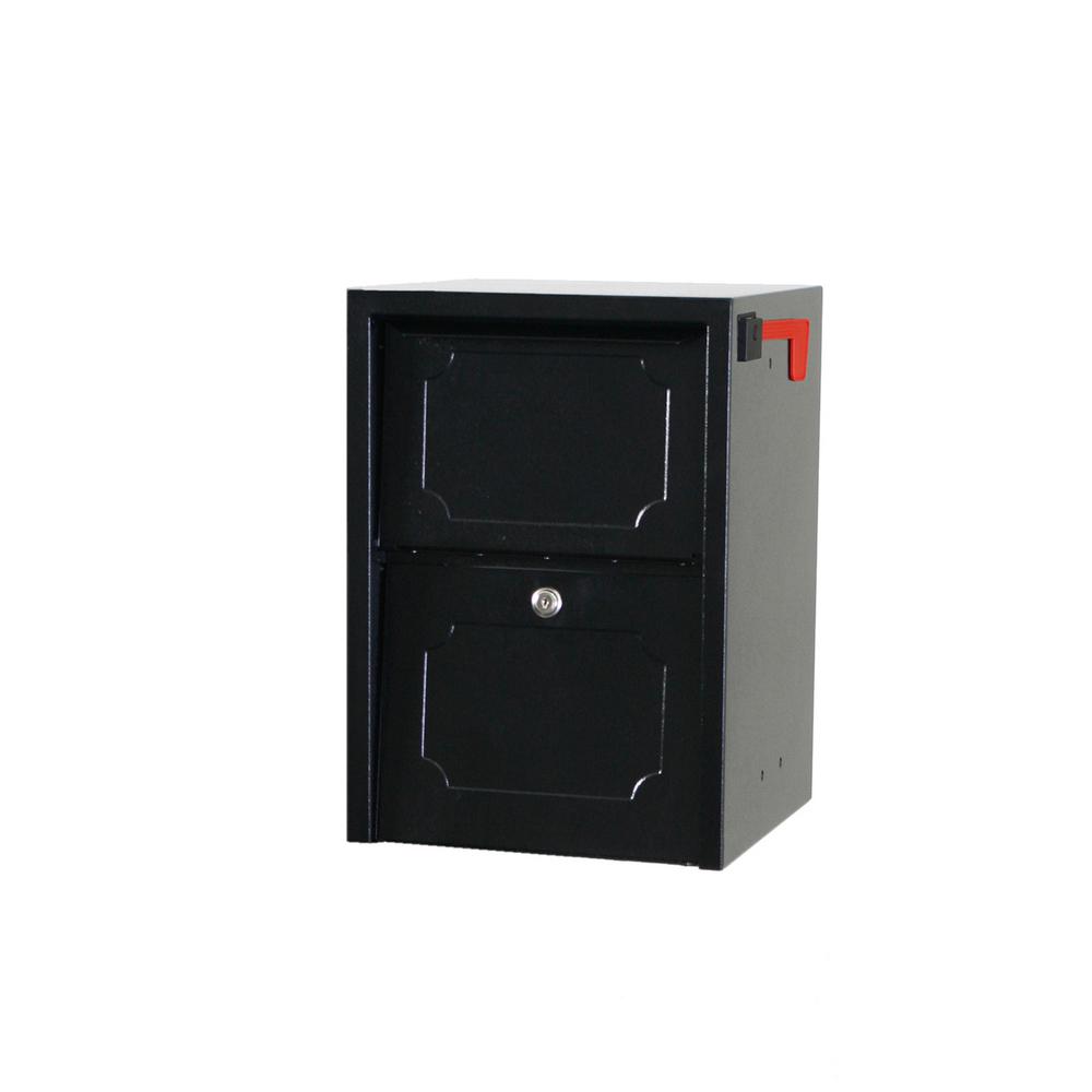 dVault Weekend Away Vault Black Post/Column Mount Secure Mailbox ...