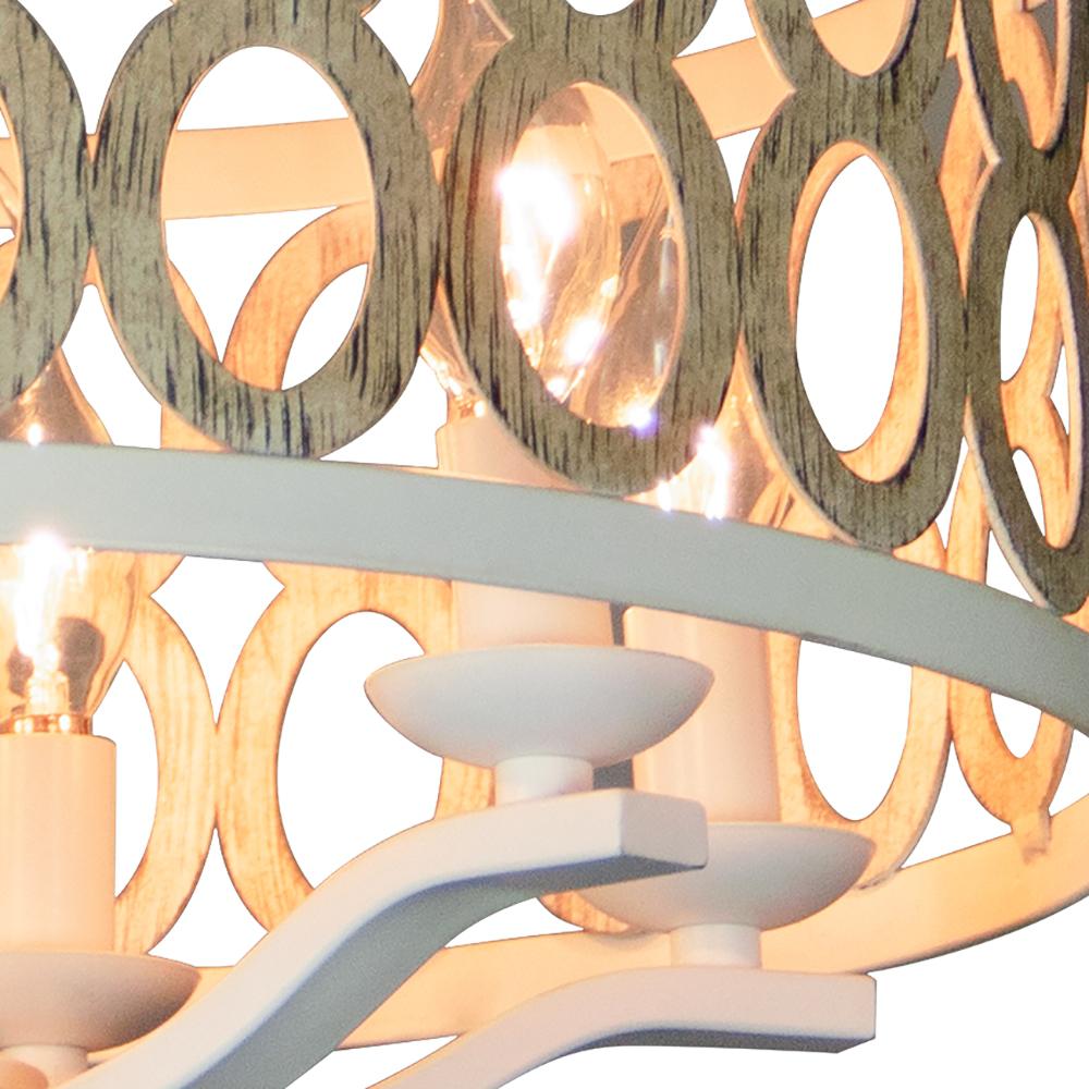 Andmakers Canyon Home 8 Light Cream White 16 In Wide Steel Frame Wide Steel Frame