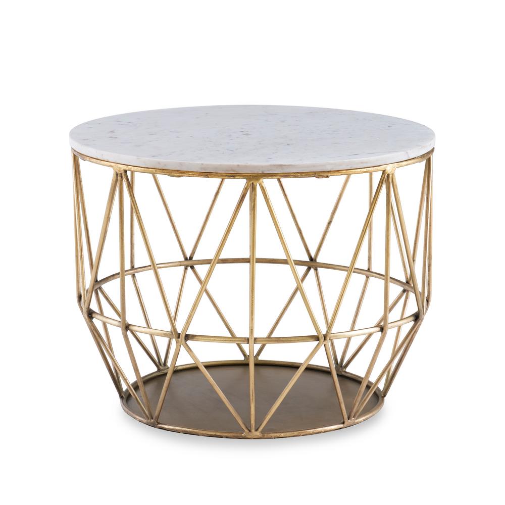 Powell Company Danika 18 In Gold Wire Side Table Hd1415a19 The Home Depot