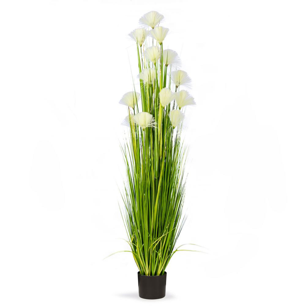 18 In Cattails And Reed Grass In Red Pot Artificial Reed Plant With Pot Flowers Home Garden