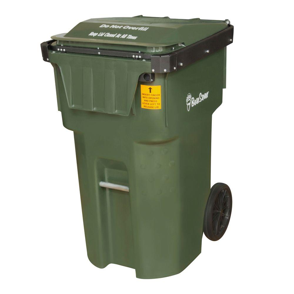 Toter 96 Gal. Green Trash Can with Wheels and Attached Lid02559601GRS