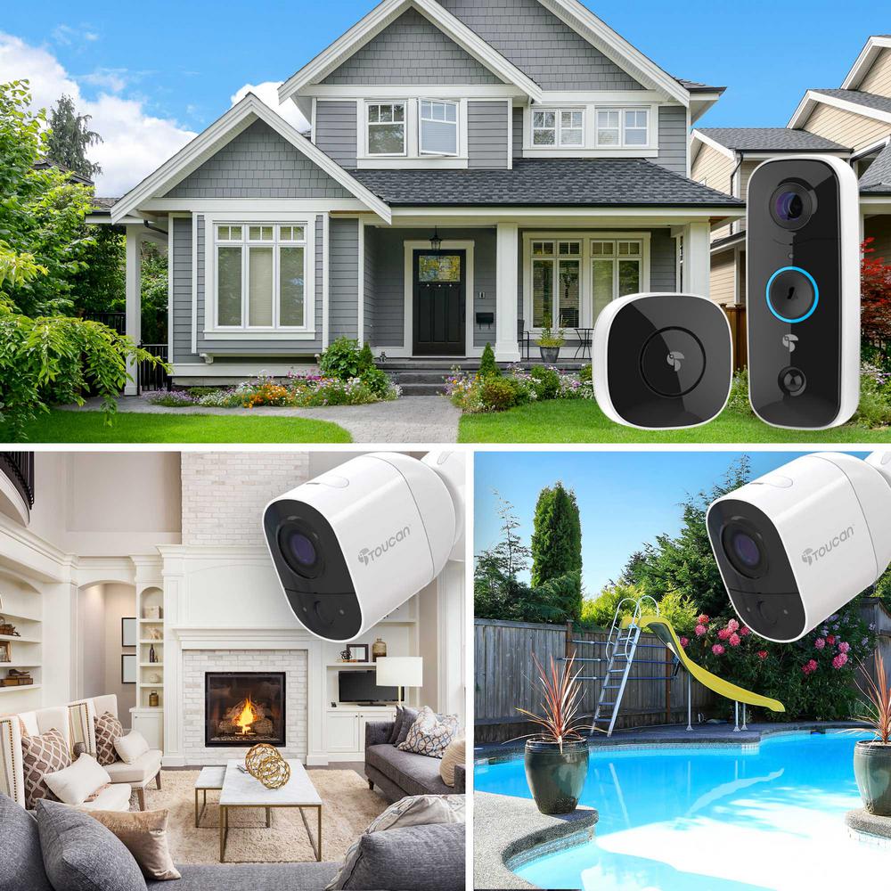 toucan wireless hd video outdoor security system with motion sensor