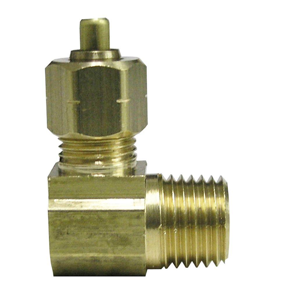 Everbilt 3/8 In. X 1/2 In. MIP Lead-Free Brass Compression 90-Degree ...