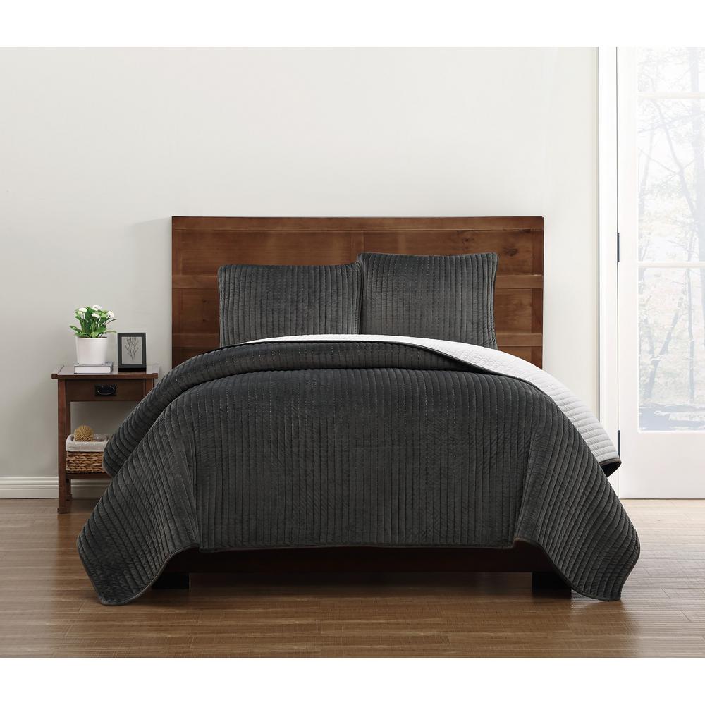 Truly Soft Everyday Velvet Pick Stitch Quilt Sets Grey Twin Xl Everyday Velvet Pick Stitch Quilt Sets Grey Twin Xl Set