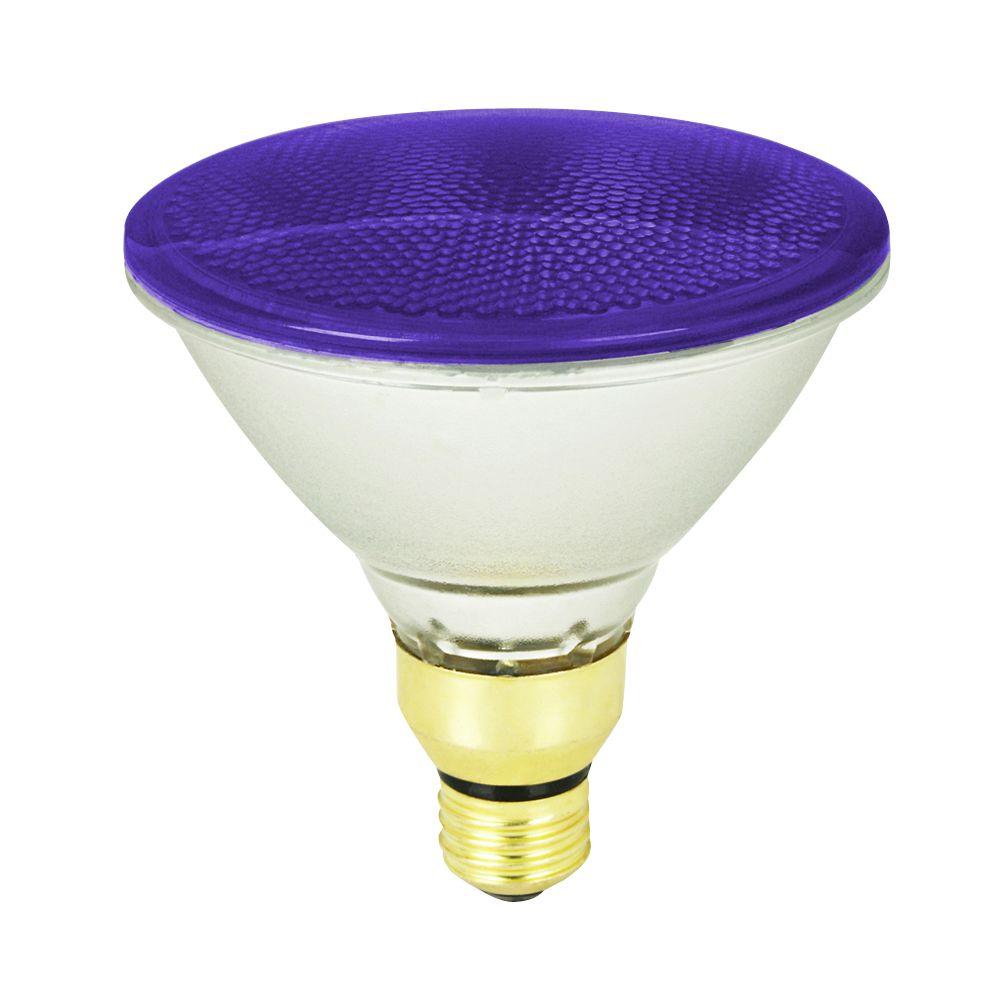 Feit Electric 90-Watt Purple PAR38 Dimmable Halogen Flood Light Bulb ...