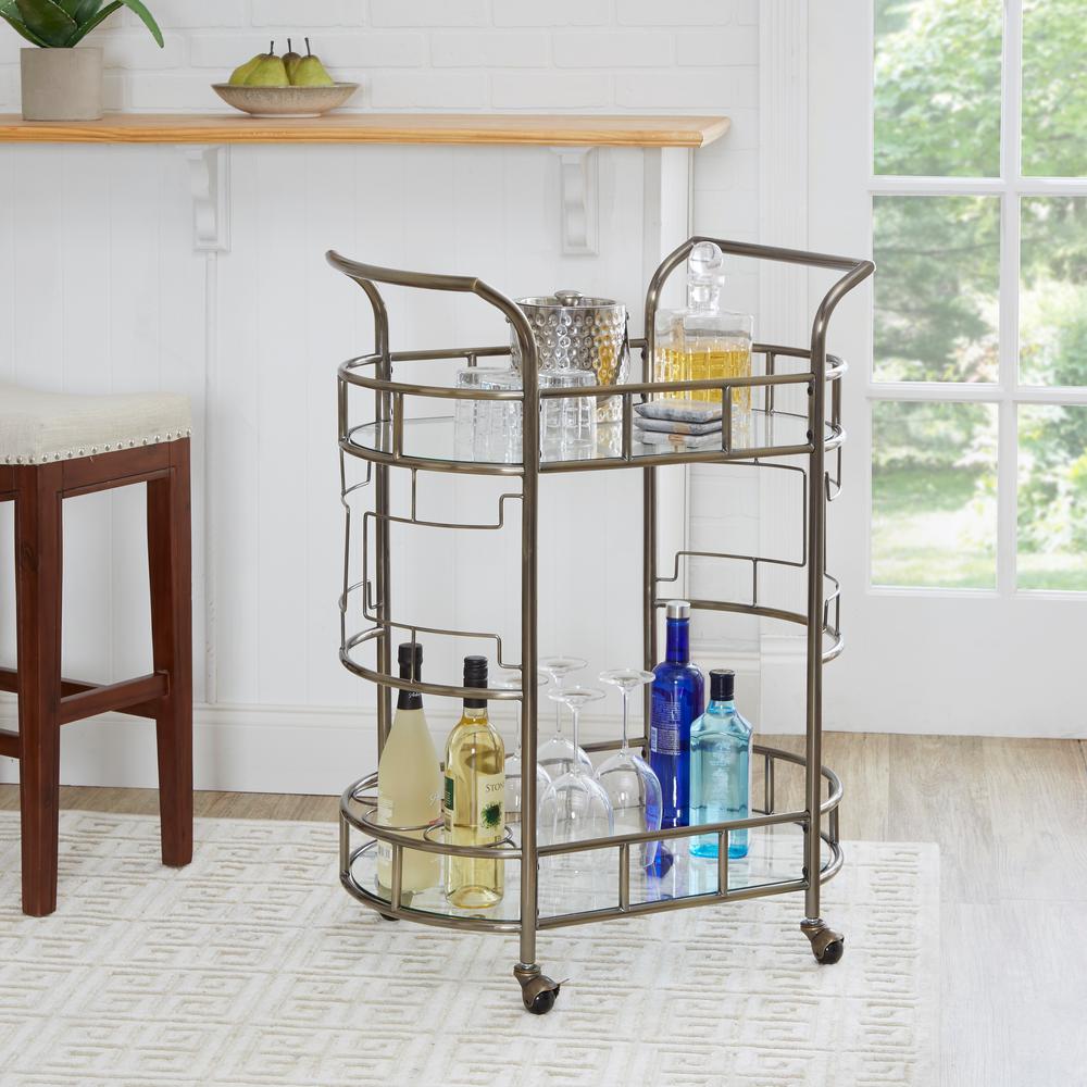 Silverwood Jules Antique Gold Bar CartCPFS1259GAG The Home Depot