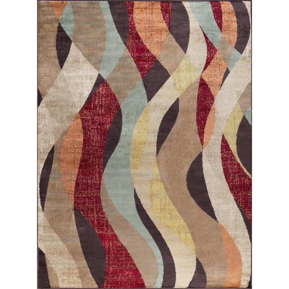 Tayse Rugs Deco Brown 7 ft. 10 in. x 10 ft. 3 in. Transitional Area Rug