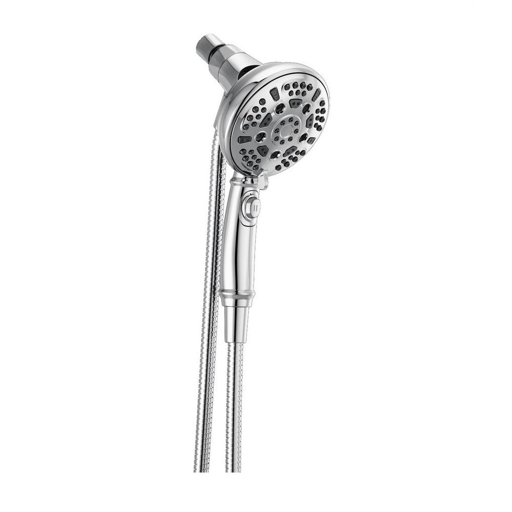 Delta SureDock 7Spray 5 in. Single Wall Mount Handheld Shower Head in Chrome54710