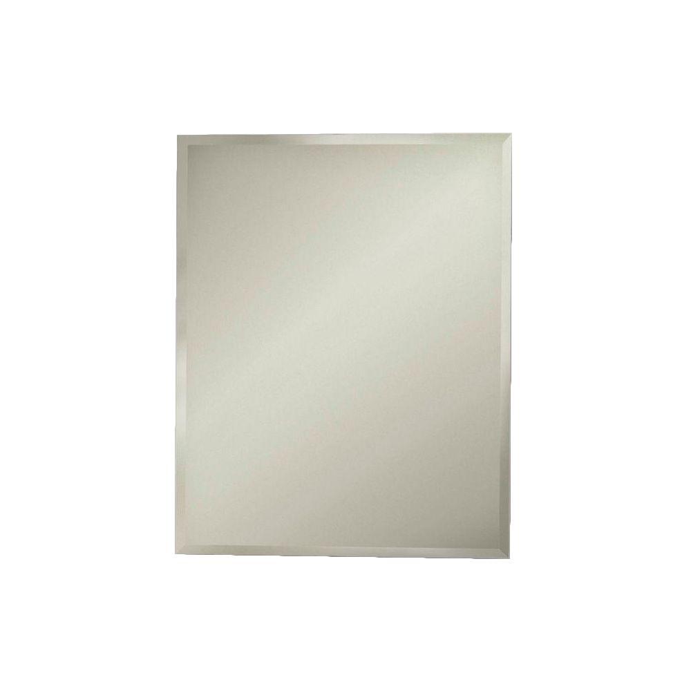 Jensen Horizon 16 In X 22 In X 4 25 In Surface Mount Bathroom Medicine Cabinet With Beveled Edge Mirror In White B72338501x The Home Depot