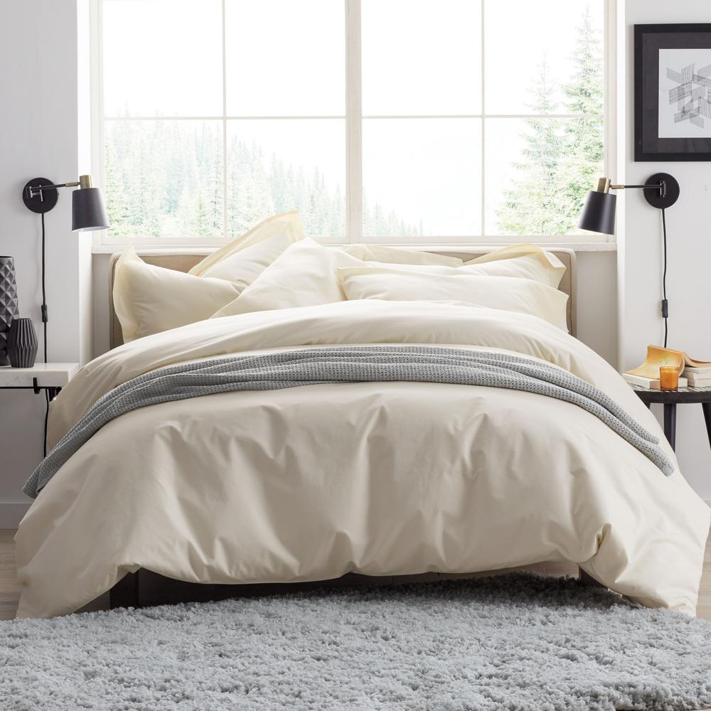 The Company Store Ivory Supima Percale King Duvet Cover Dq39 K