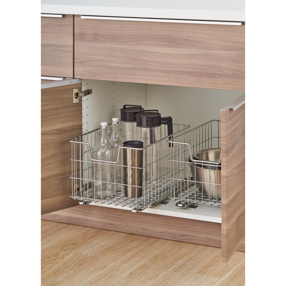 ecostorage 13 in. w x 17.75 in. d x 11 in. h steel wire in cabinet pull-out  wire basket
